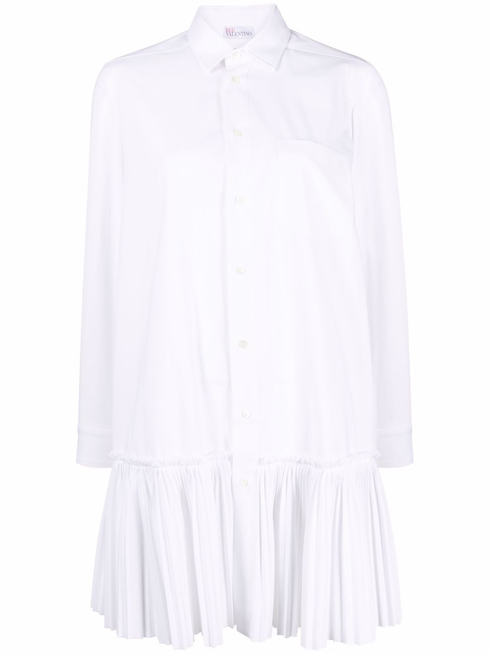 фото Red valentino pleat-detail shirt dress