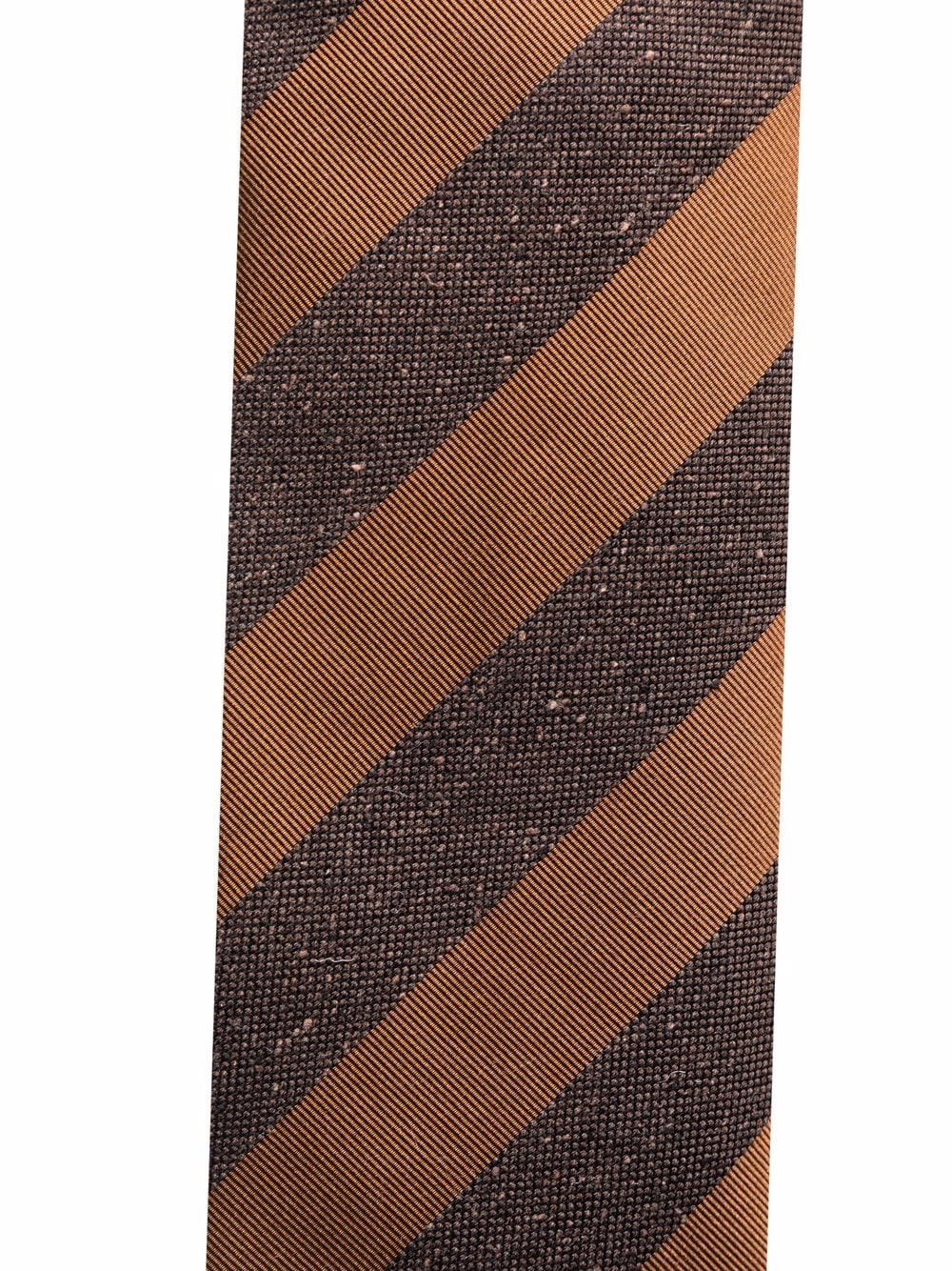 Shop Lardini Striped Jacquard Tie In Braun