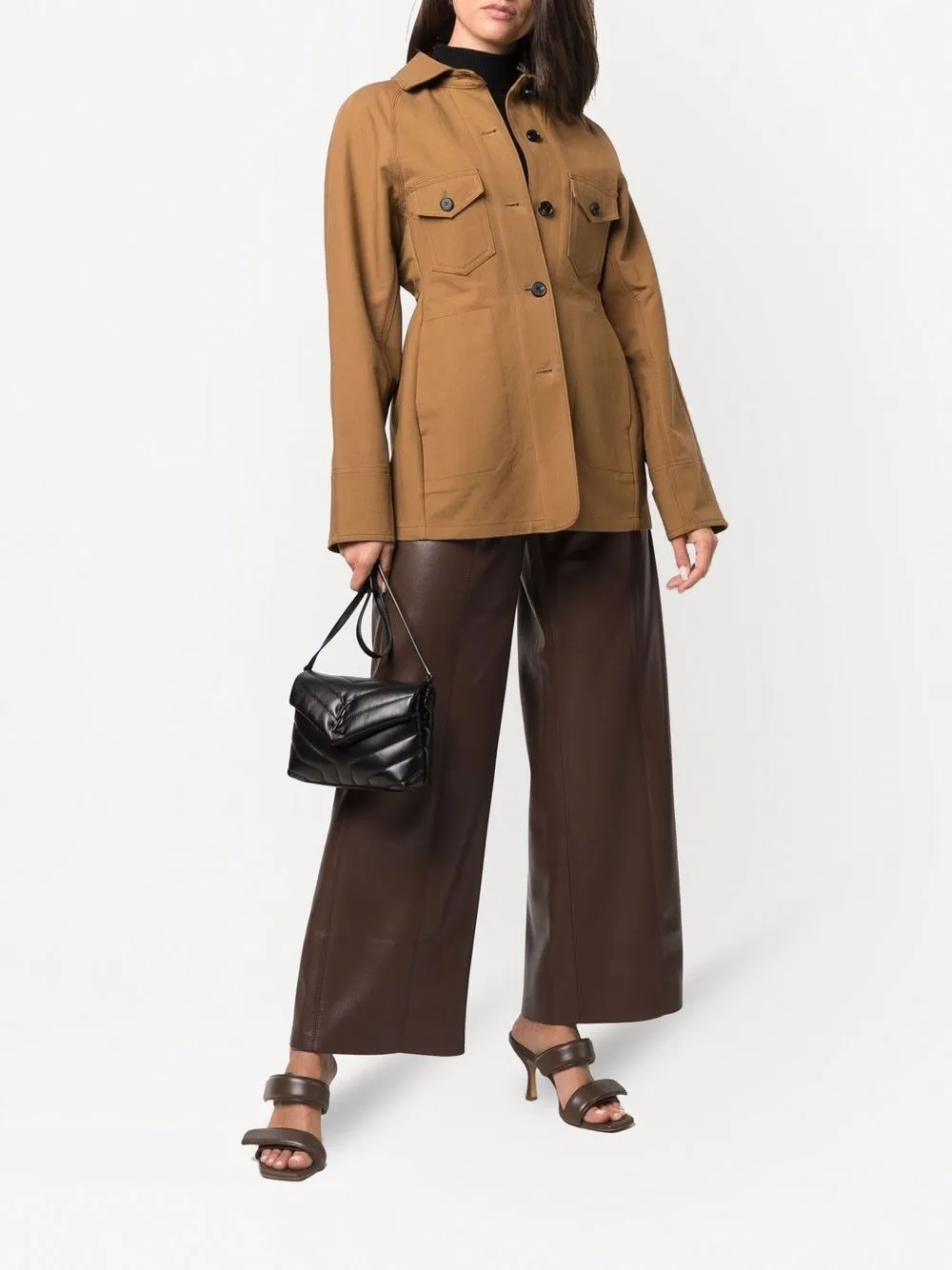 Saint Laurent Lou Lou matelassé tas - Zwart