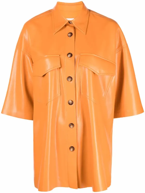 Nanushka Short Sleeve faux-leather 
