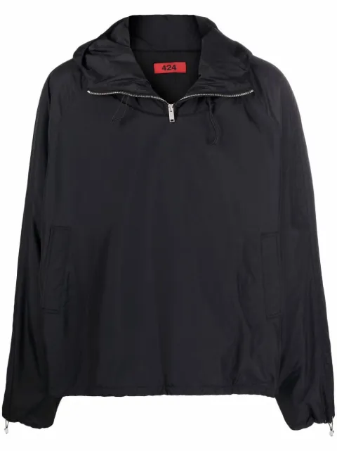 424 pullover hooded windbreaker jacket