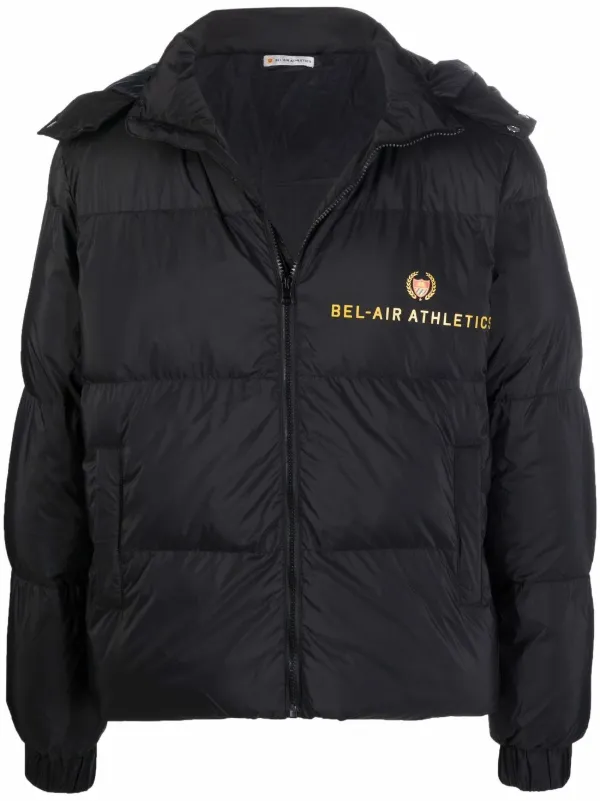 BEL-AIR ATHLETICS Doudoune Zippée à Logo Noir FARFETCH FR
