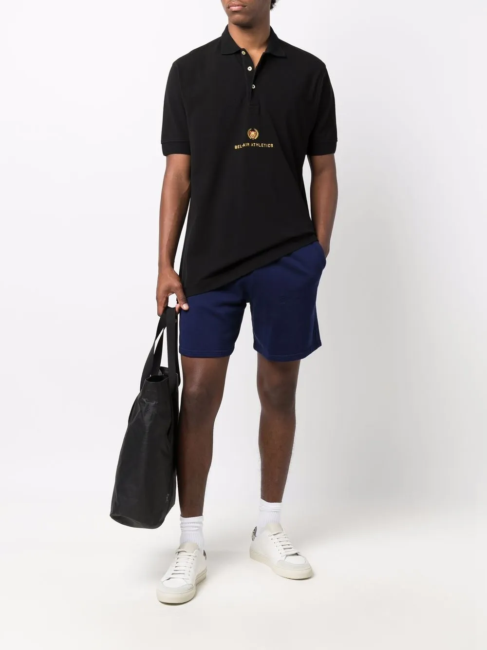 BEL-AIR ATHLETICS Poloshirt met geborduurd logo - Zwart