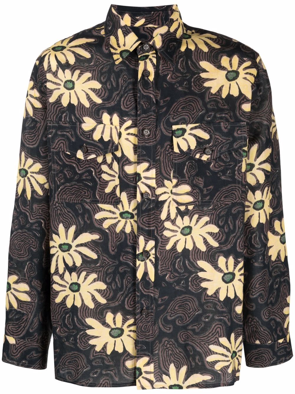 фото Nanushka куртка-рубашка с цветочным принтом