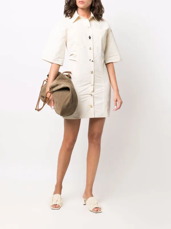 nanushka shirt dress Nanushka short-sleeve Shirt Dress | Neutrals