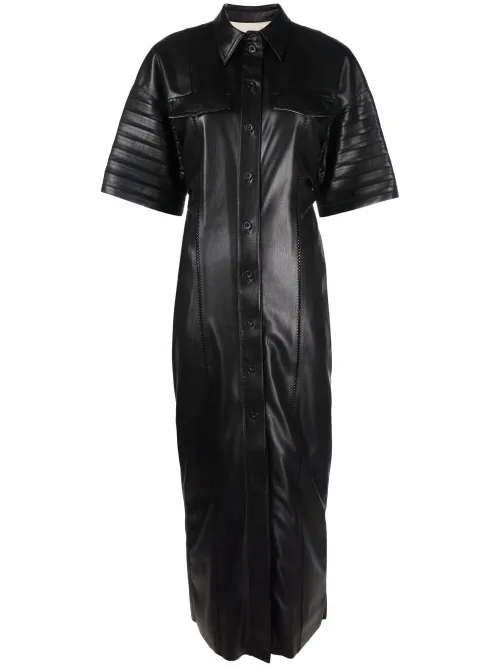 Robe-chemise cintrée en cuir artificiel - Nanushka - Modalova