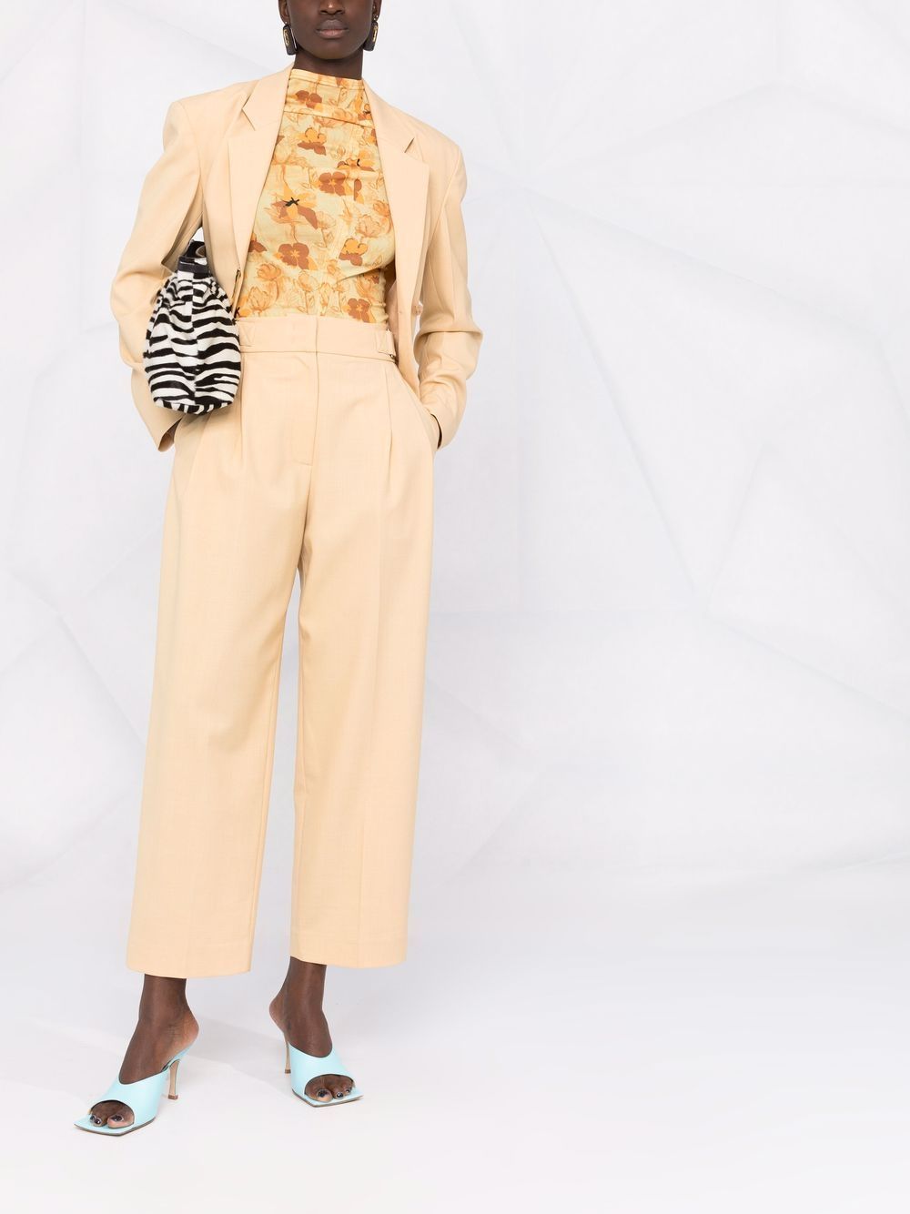 Shop Rejina Pyo High-waisted Tailored Cropped Trousers In Gelb