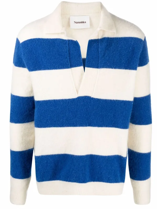 Nanushka Striped Knit Polo Shirt - Farfetch