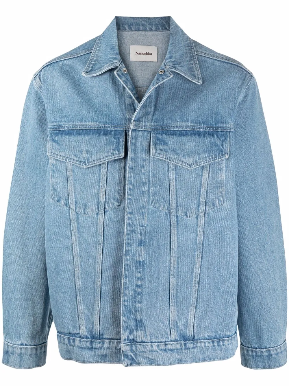 

Nanushka concealed front denim jacket - Blue