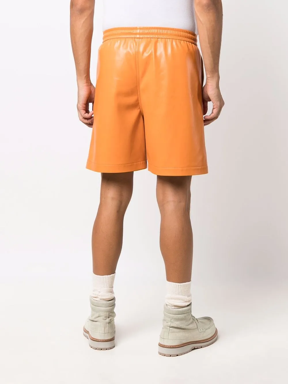 orange leather shorts