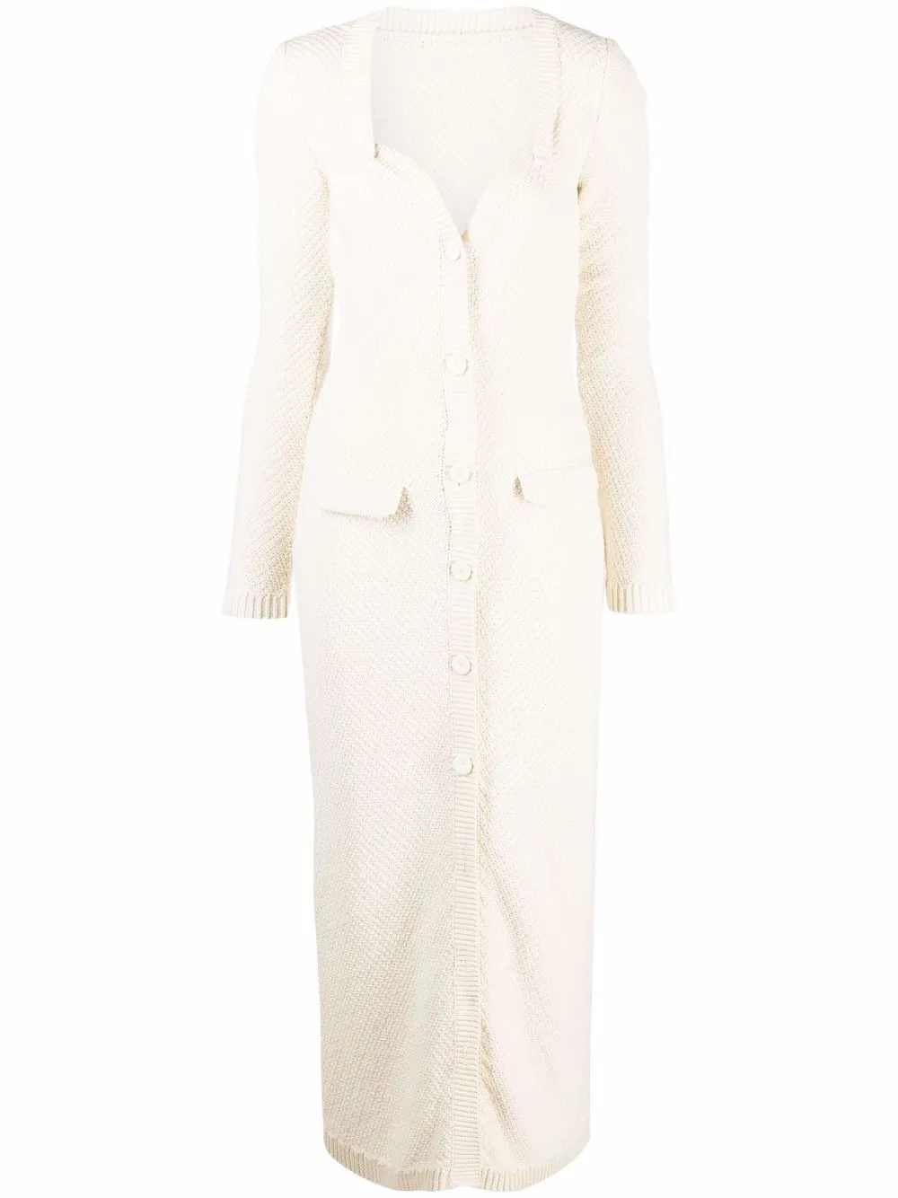 

Nanushka sweetheart-neck knitted dress - Neutrals