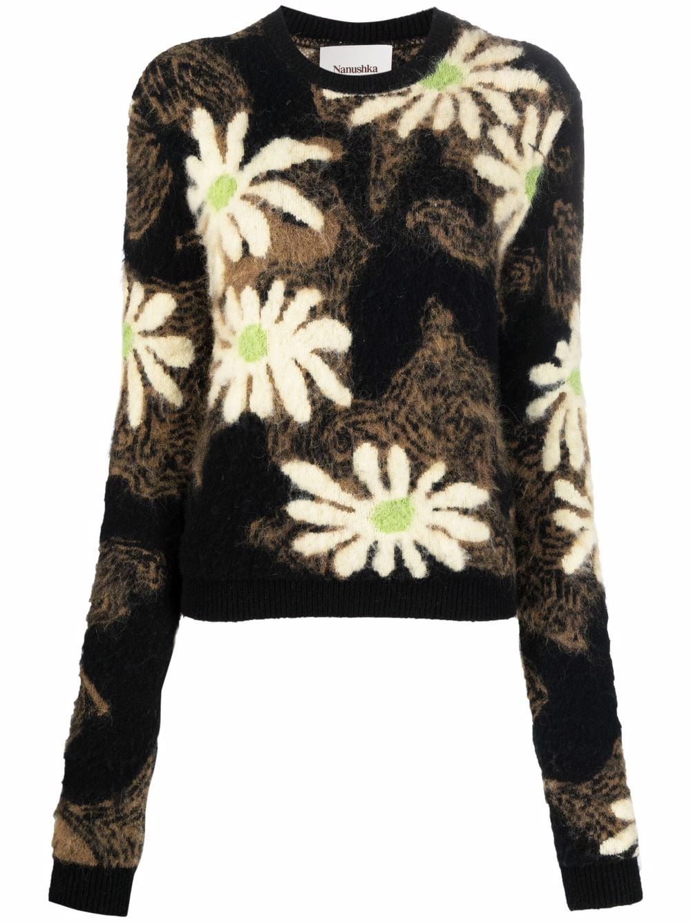 Nanushka floral knit jumper - Black