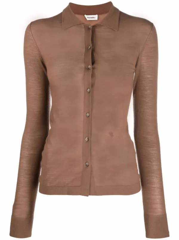 button-down fitted cardigan for women 