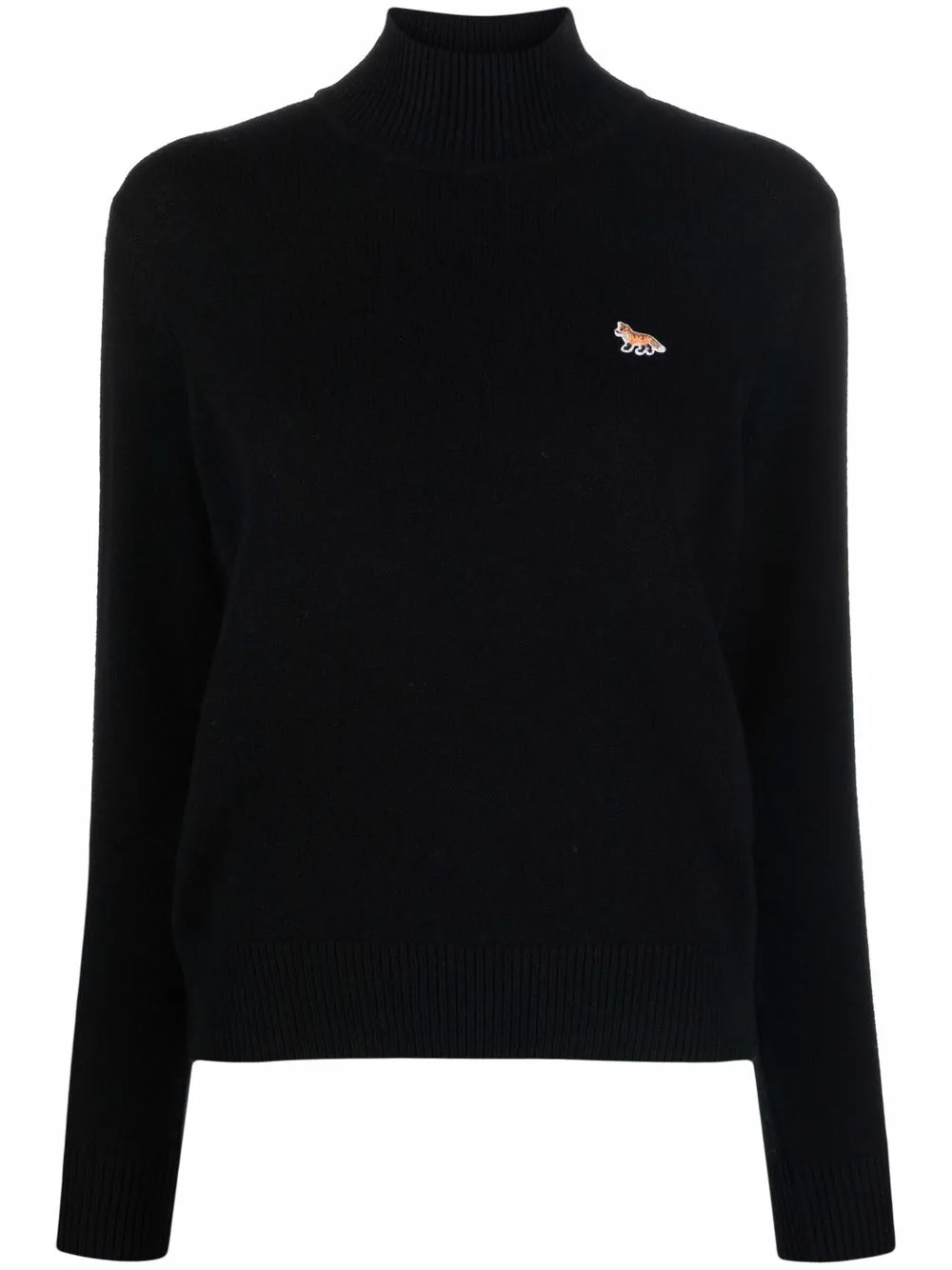 

Maison Kitsuné suéter slim con cuello vuelto - Negro