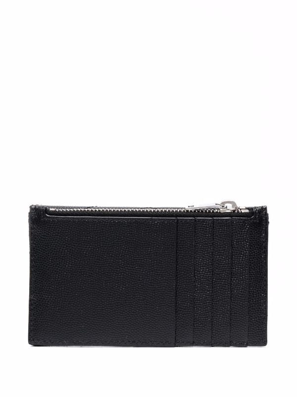 YSL Quilted Leather Card Holder in White - Saint Laurent