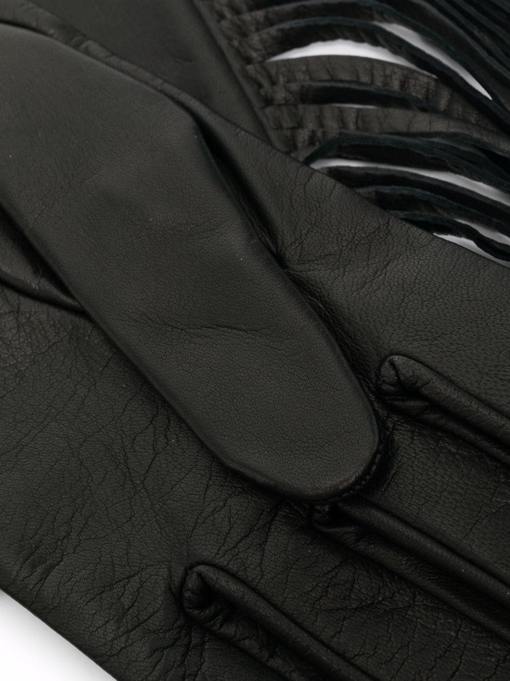 Manokhi Stitch-Detail Leather Gloves - Blue