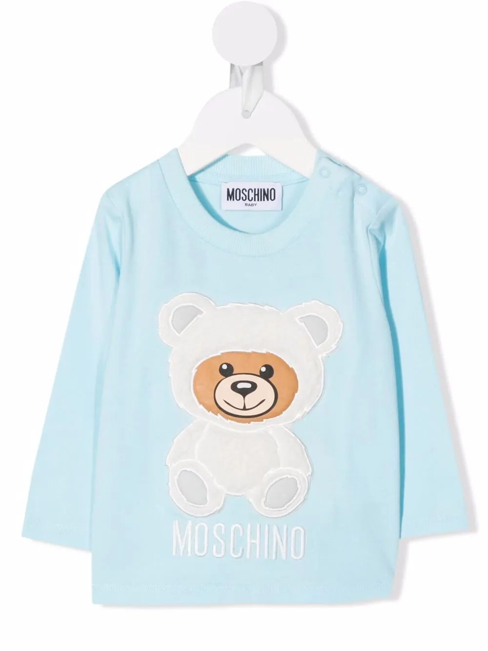 

Moschino Kids teddy bear-patch cotton sweatshirt - Blue