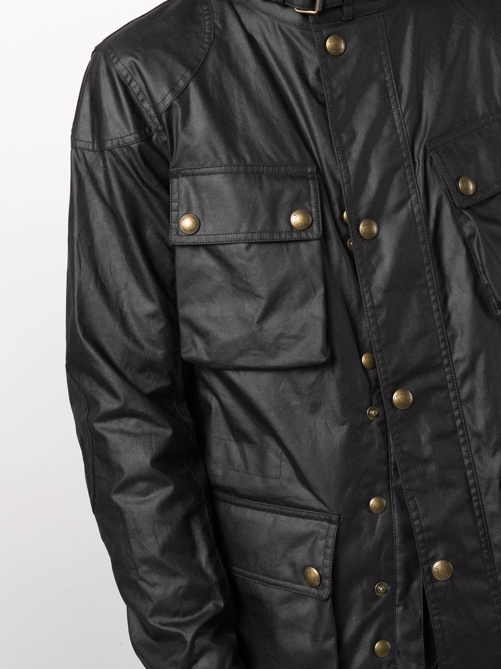 фото Belstaff coated flap-pocket jacket