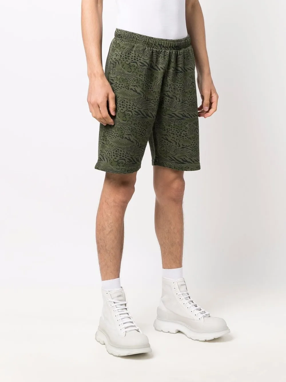  Kenzo Shorts Mit Animal Print   Grün 