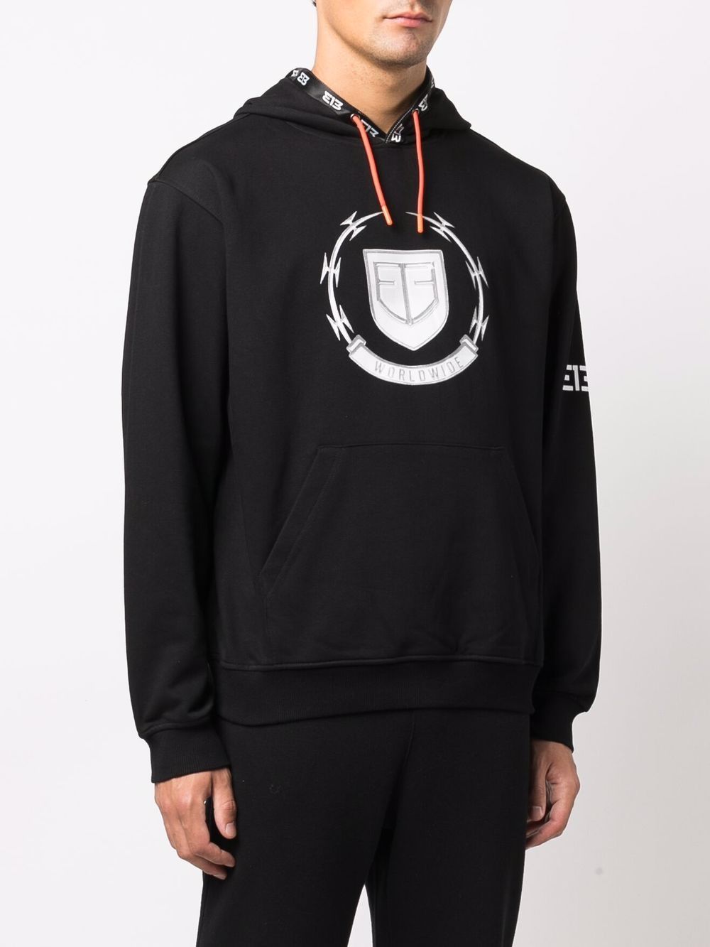 фото 313 worldwide logo-print cotton hoodie