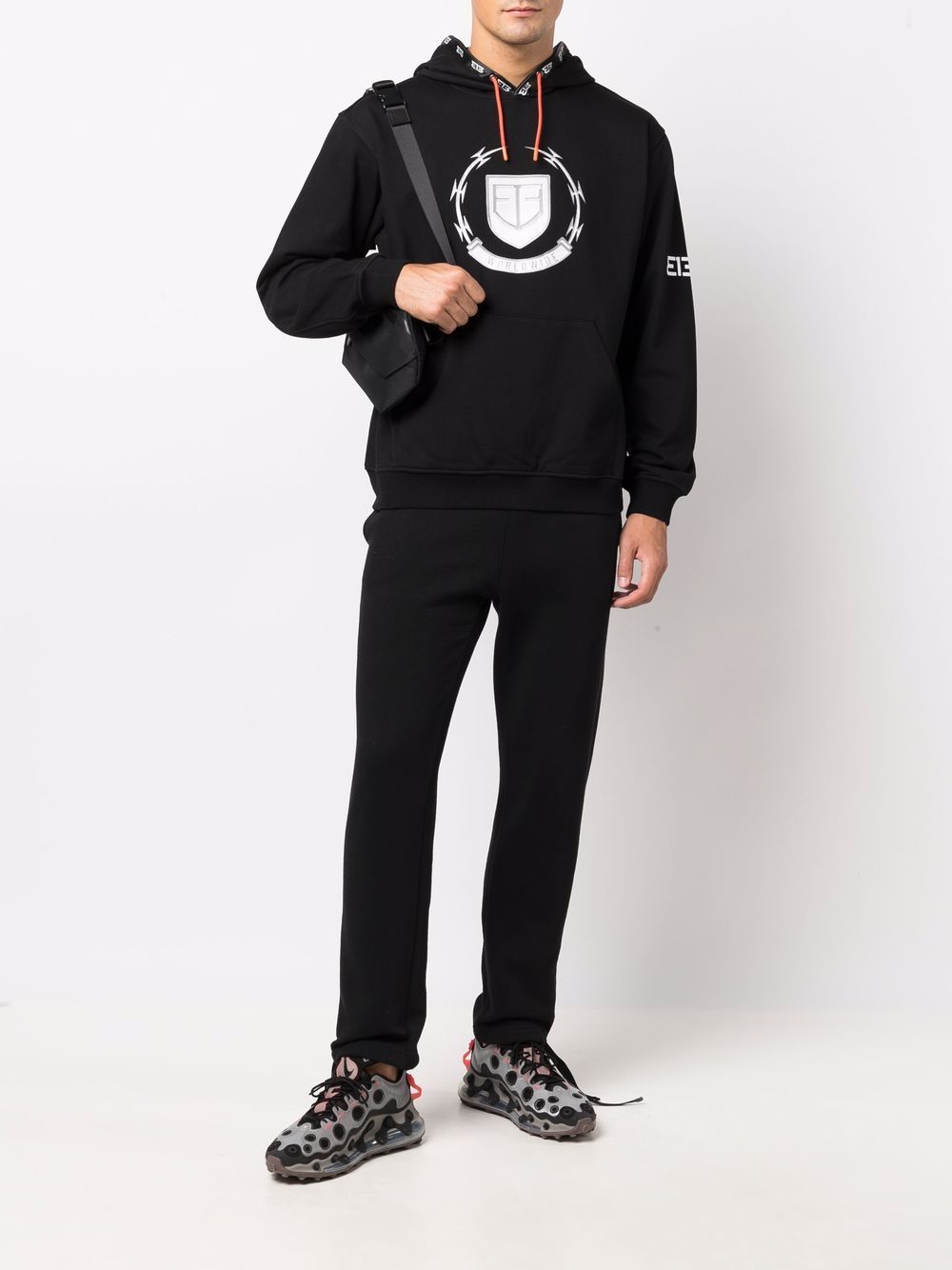 фото 313 worldwide logo-print cotton hoodie