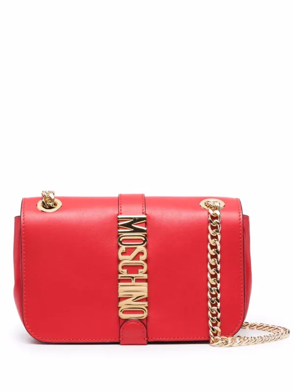 moschino logo shoulder bag