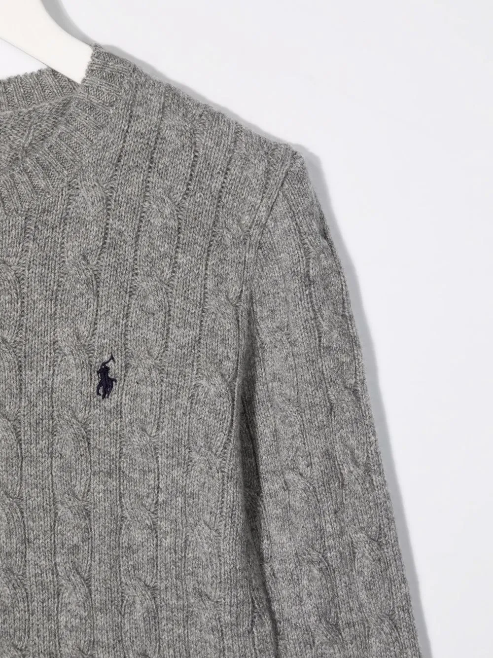 POLO RALPH LAUREN LOGO-EMBROIDERED CABLE-KNIT JUMPER 