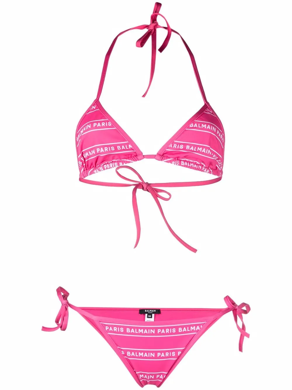 

Balmain bikini con logo estampado - Rosado