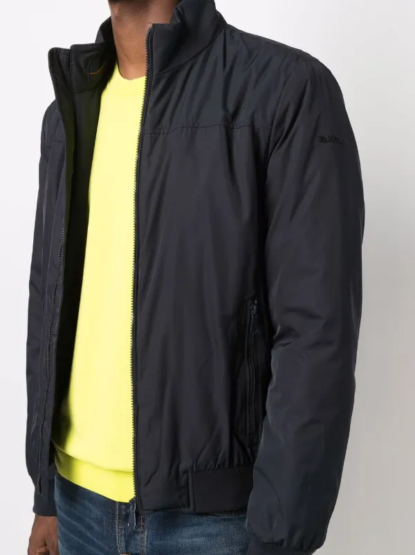 black polyester bomber jacket