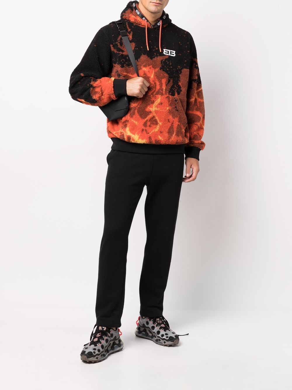 фото 313 worldwide flame-print fleece hoodie