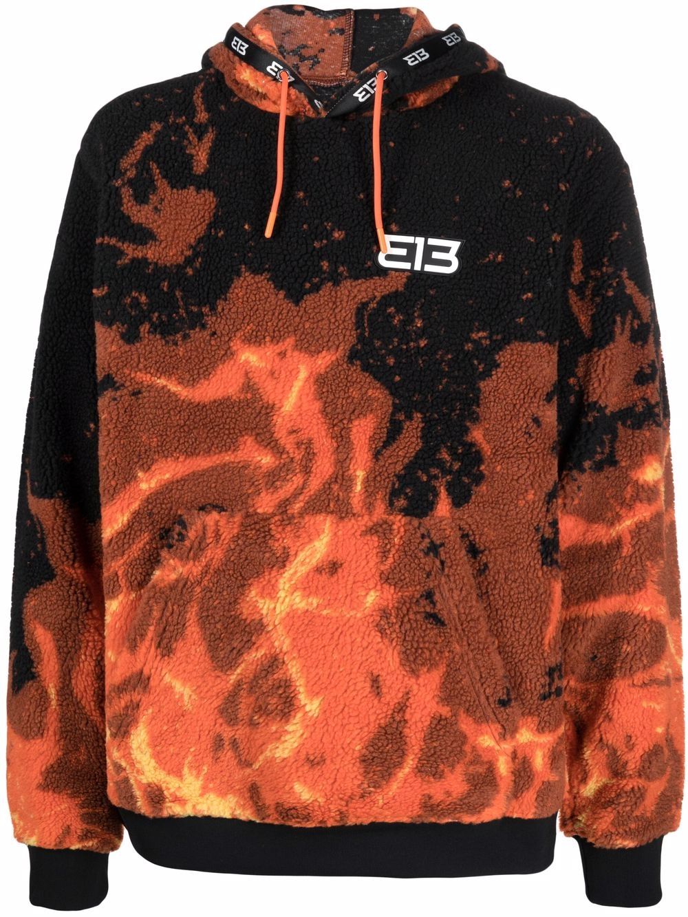 фото 313 worldwide flame-print fleece hoodie