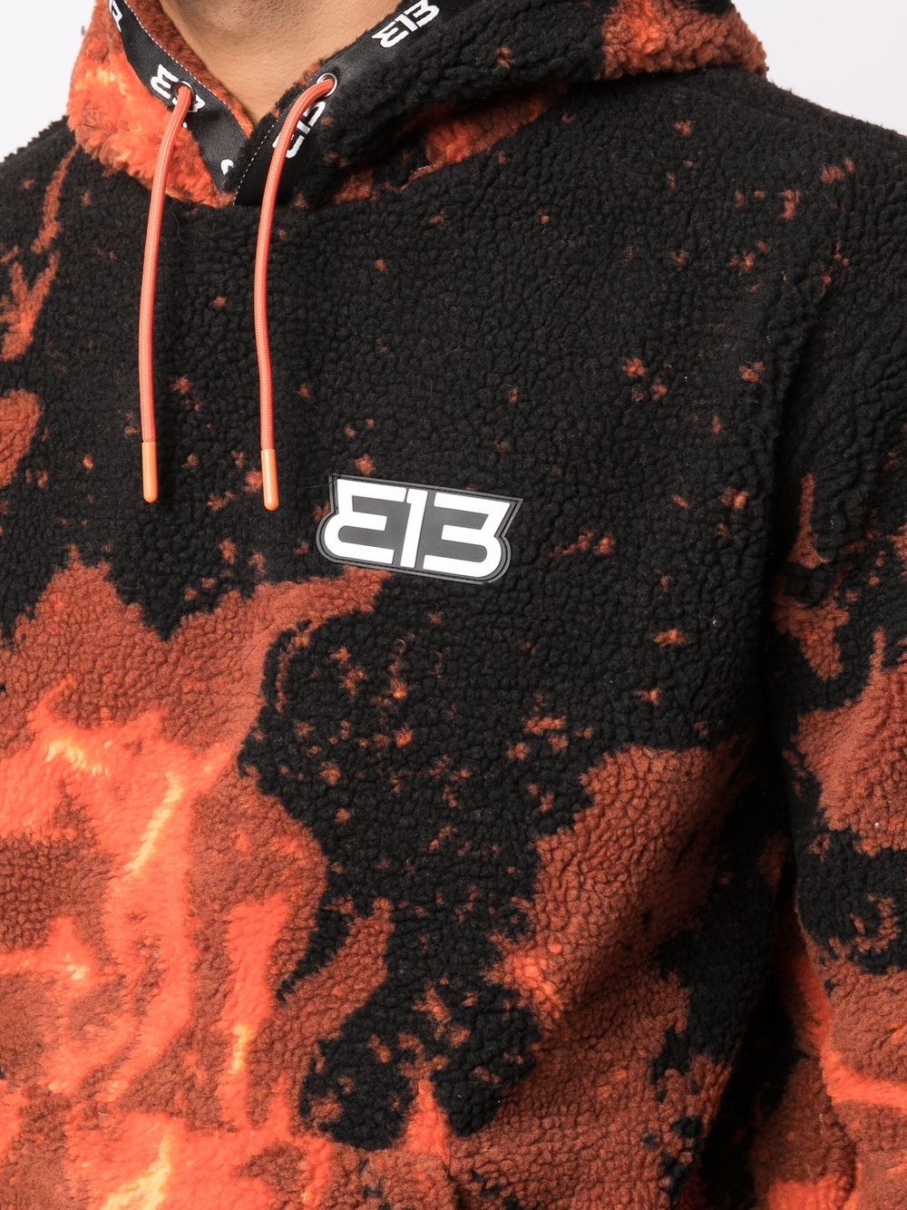 фото 313 worldwide flame-print fleece hoodie