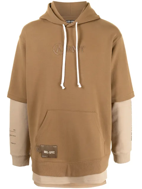 izzue logo印花分层式连帽衫