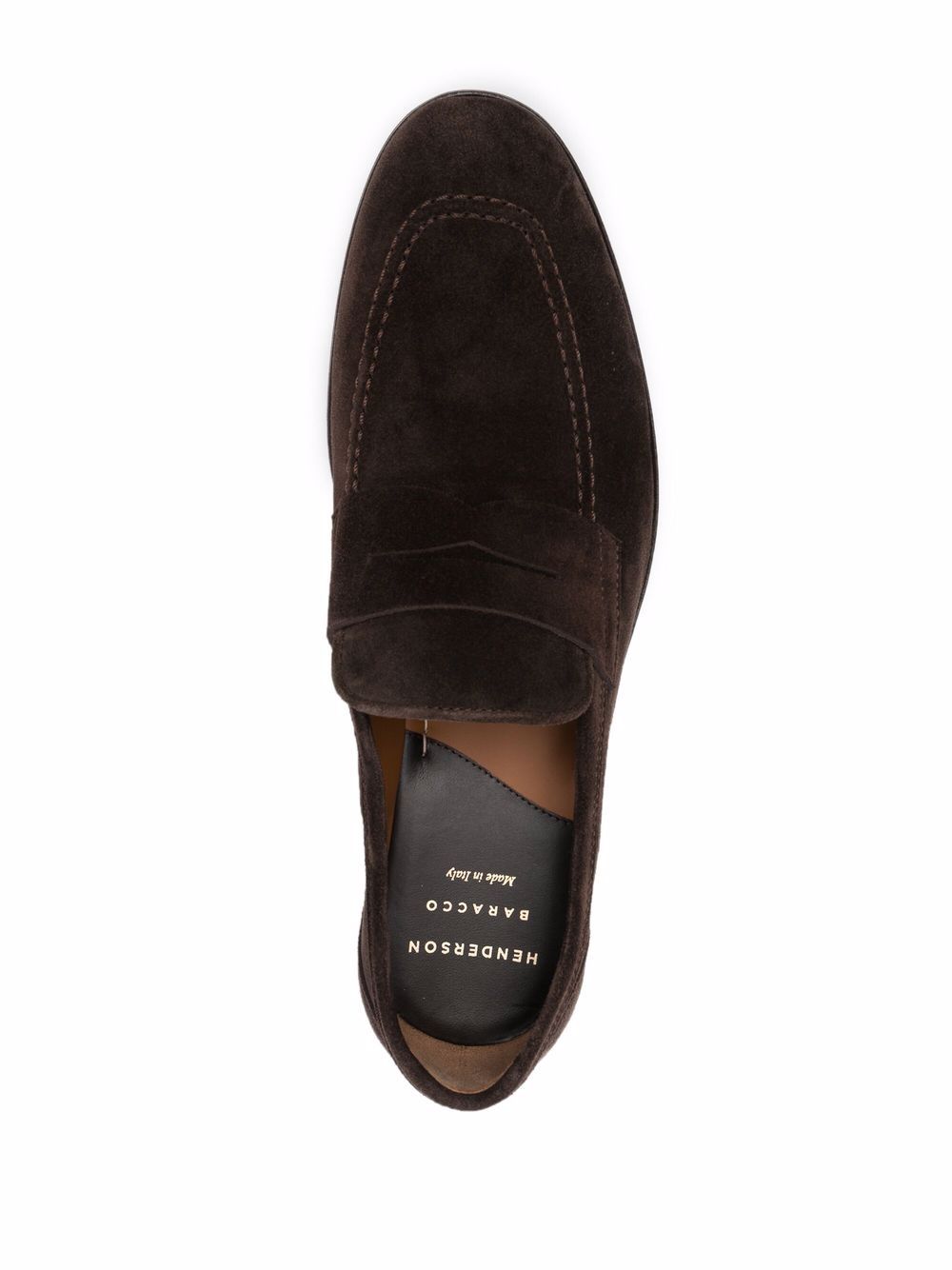 Shop Henderson Baracco Suede Slip-on Loafers In Brown