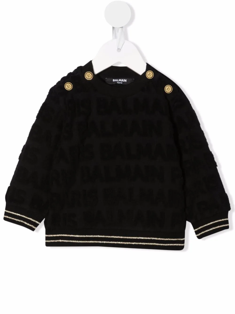 

Balmain Kids sudadera con logo en 3D - Negro