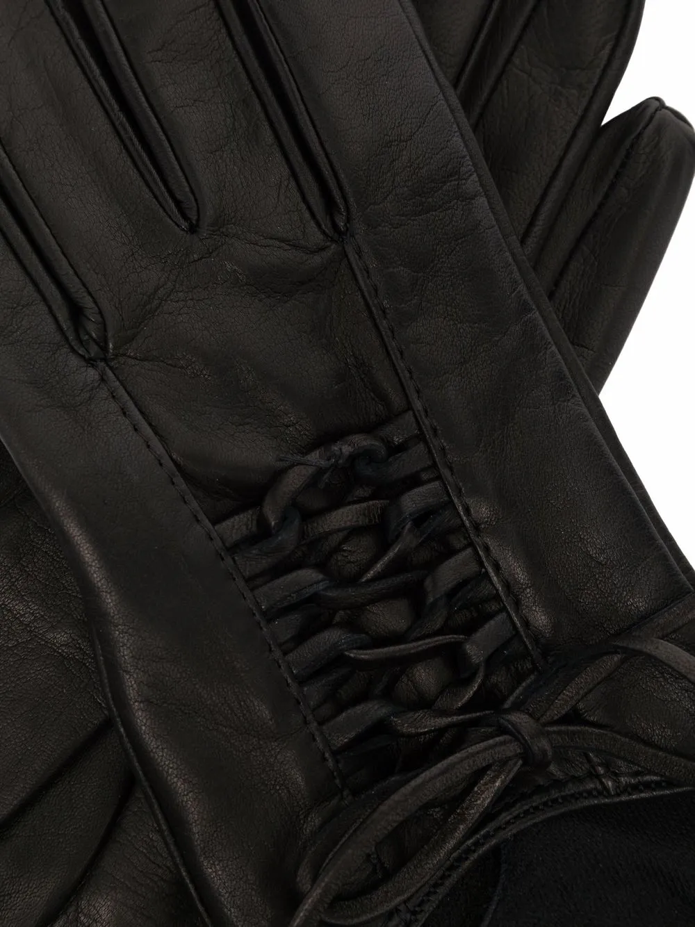 Manokhi Leren handschoenen - Zwart