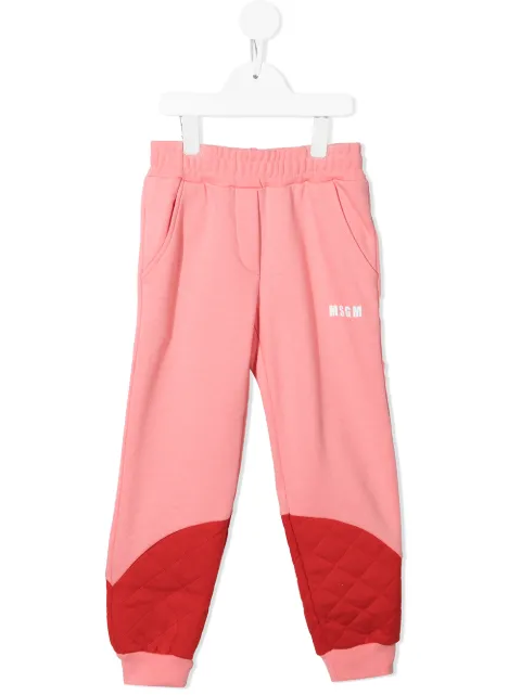 MSGM Kids pants con paneles capitonados