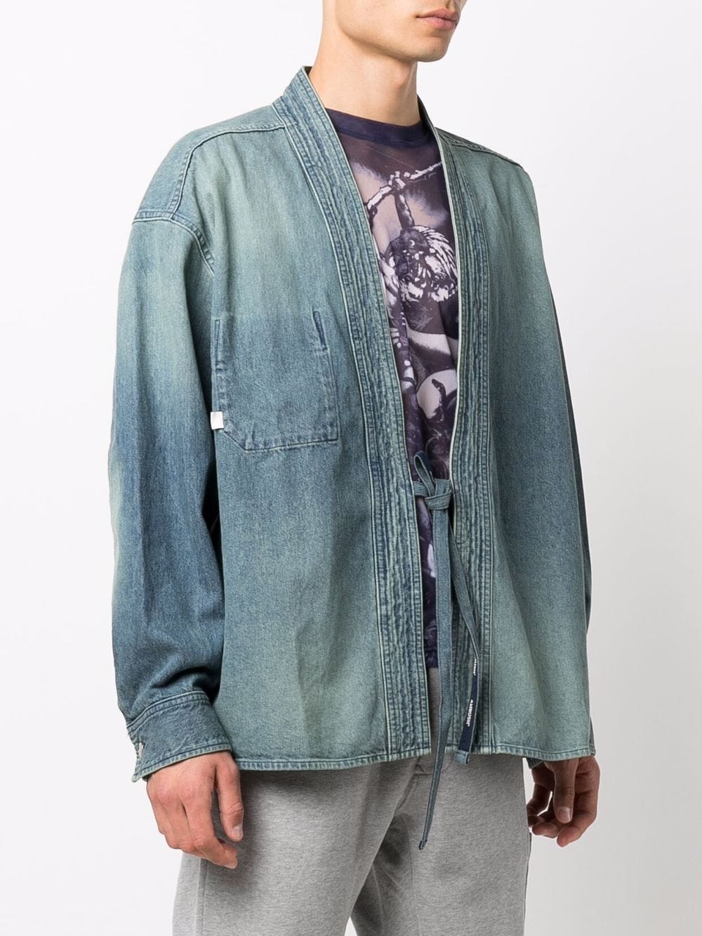 фото Ambush джинсовая рубашка с завязками спереди