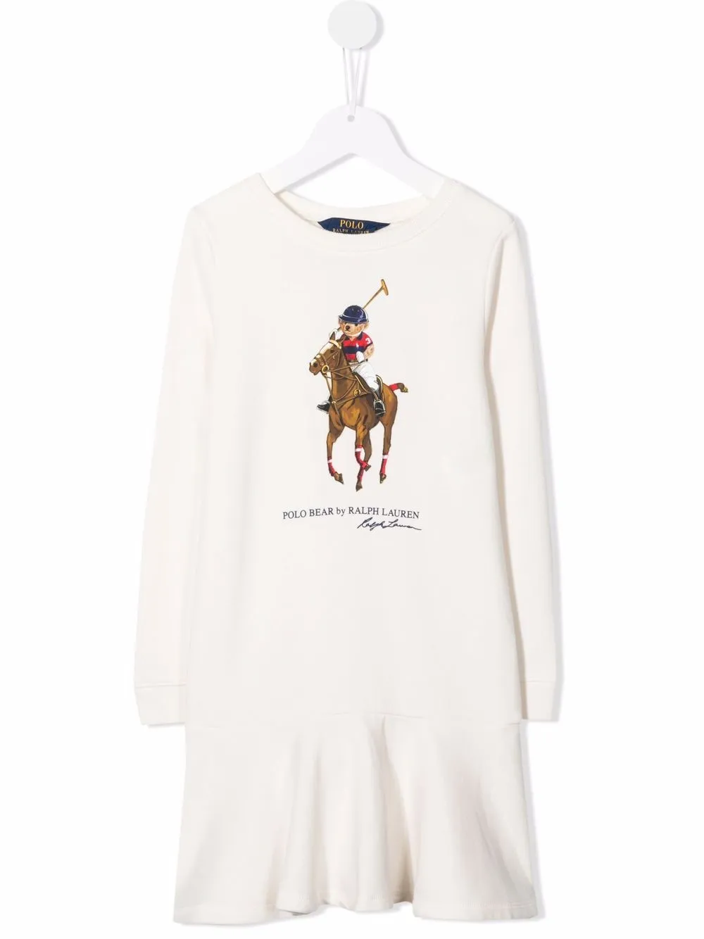 

Ralph Lauren Kids vestido con motivo Polo Bear - Blanco