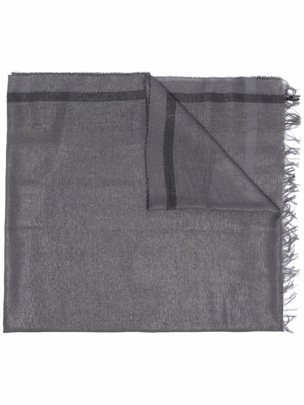 

Fabiana Filippi metallic threading fringed scarf - Grey