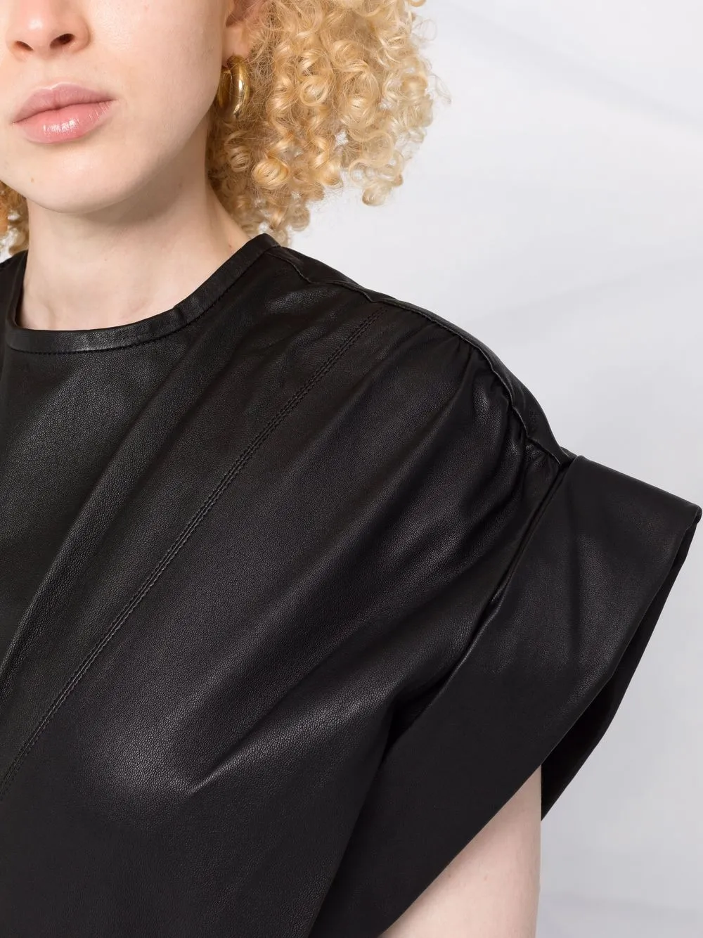 фото Iro кожаное платье-футболка