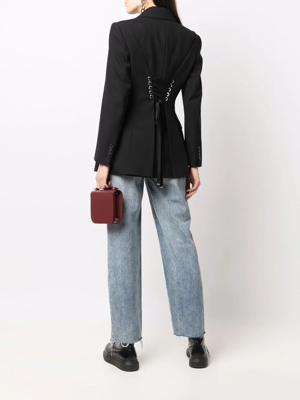 Alexander McQueen Blazer met enkele rij knopen - Zwart