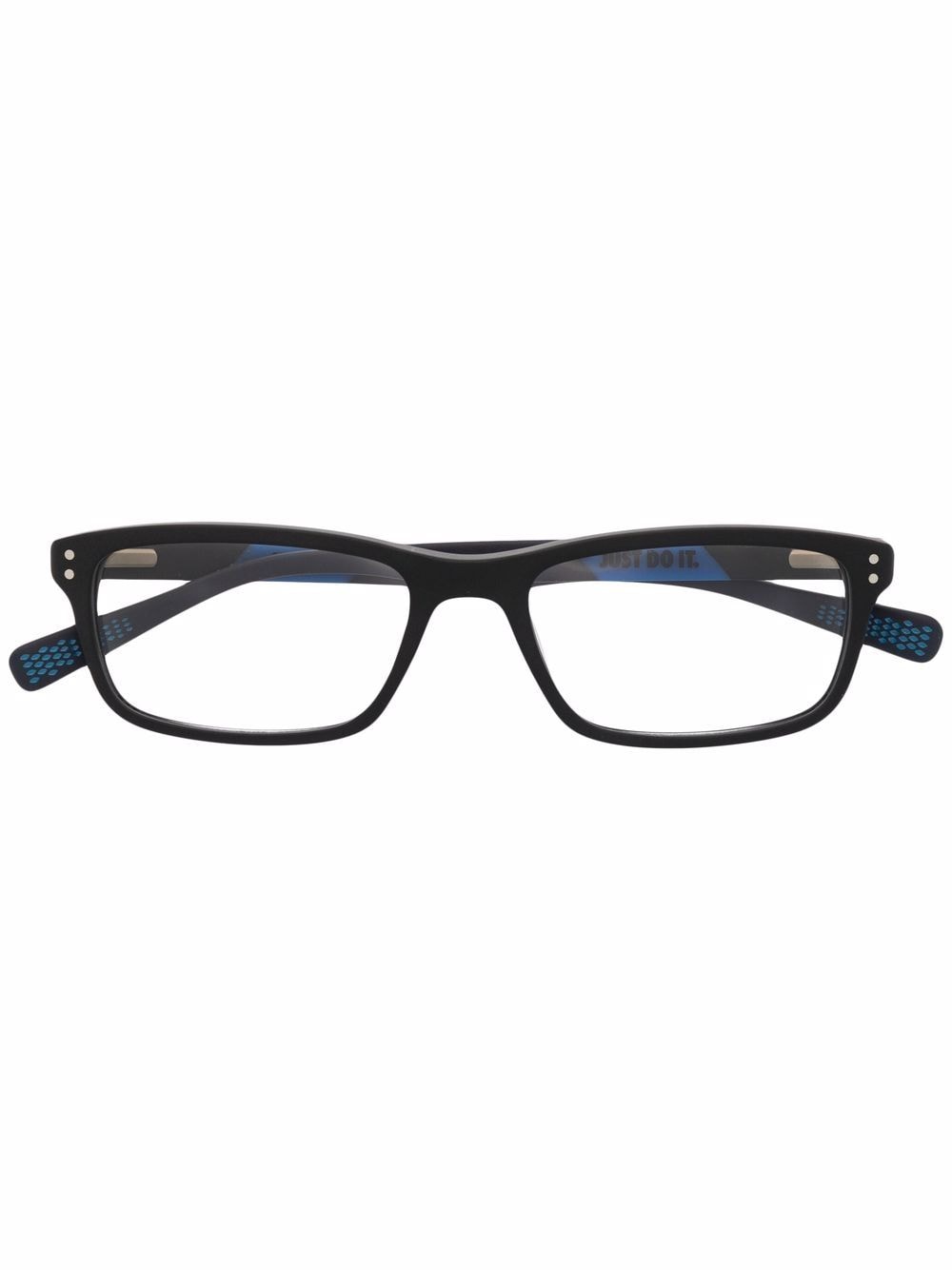 nike lunettes de vue à monture rectangulaire - bleu
