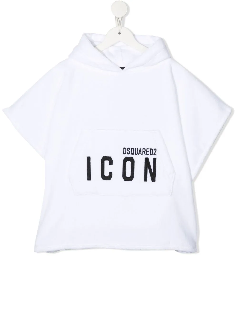 

Dsquared2 Kids hoodie manga corta con logo bordado - Blanco
