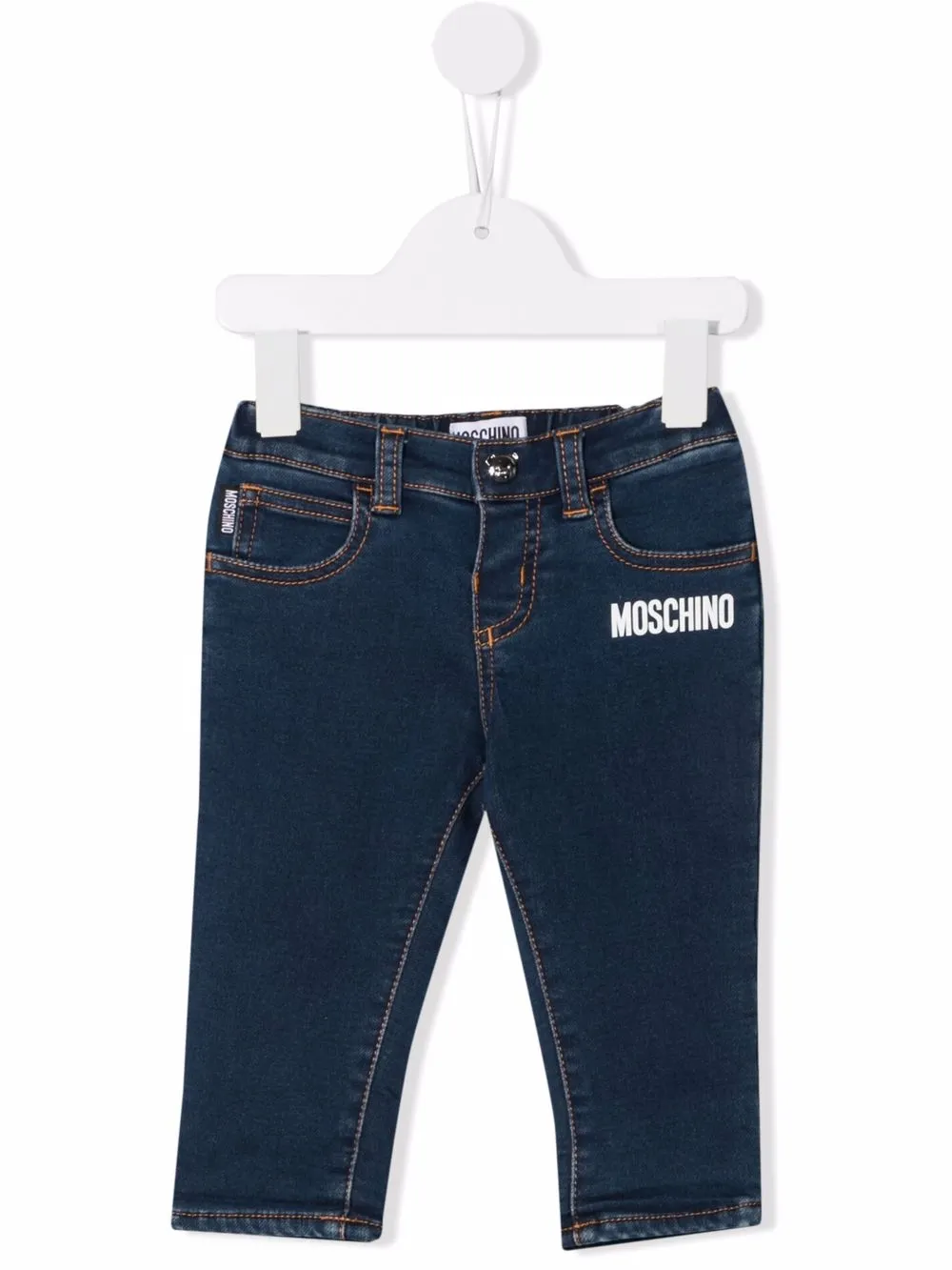 Moschino Kids logo-print Cotton Jeans - Farfetch