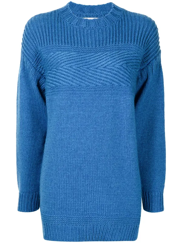 Marant Étoile Long-sleeve Knitted Jumper in Blue