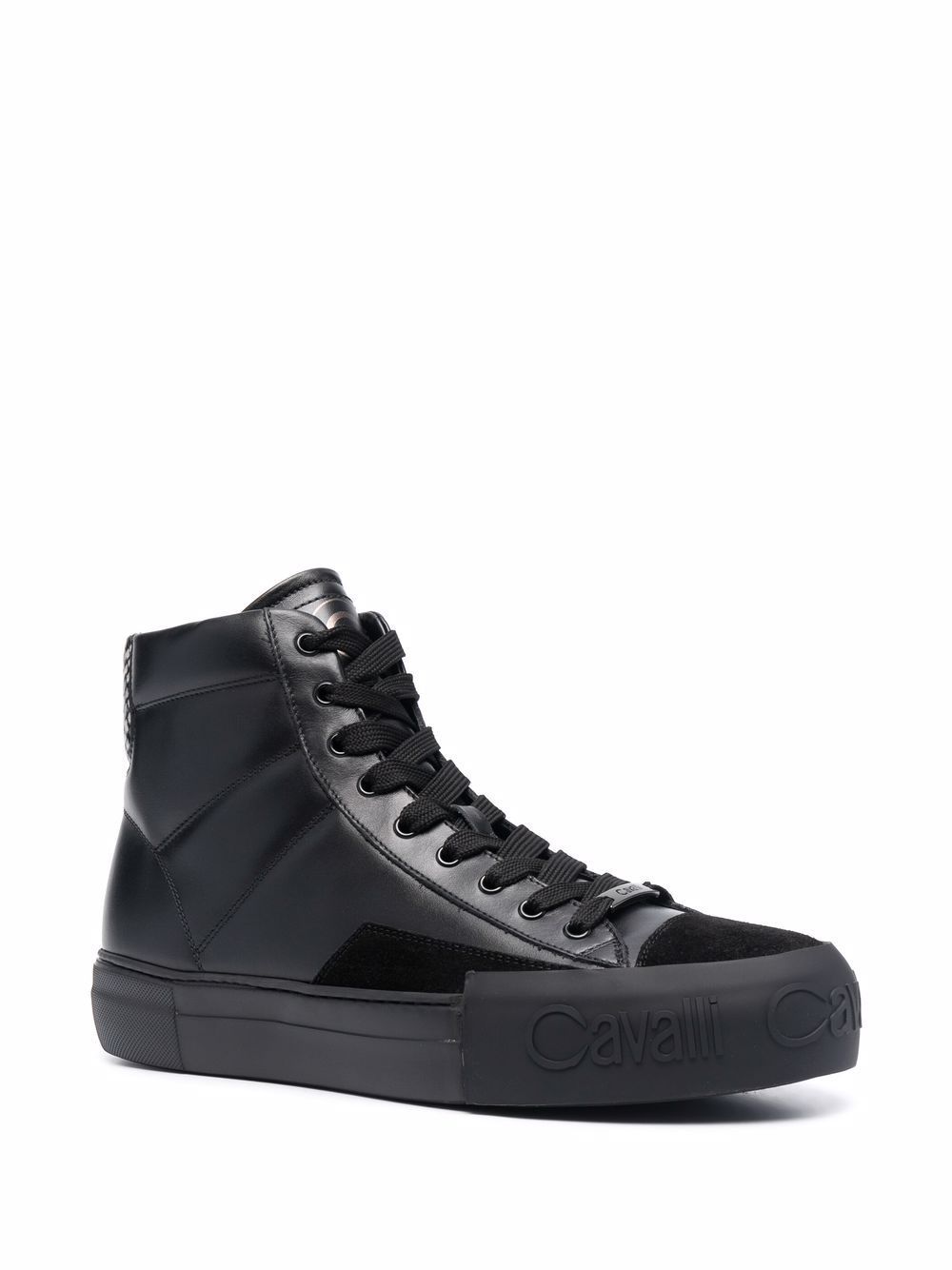 Roberto Cavalli Sneakers met logopatch - Zwart