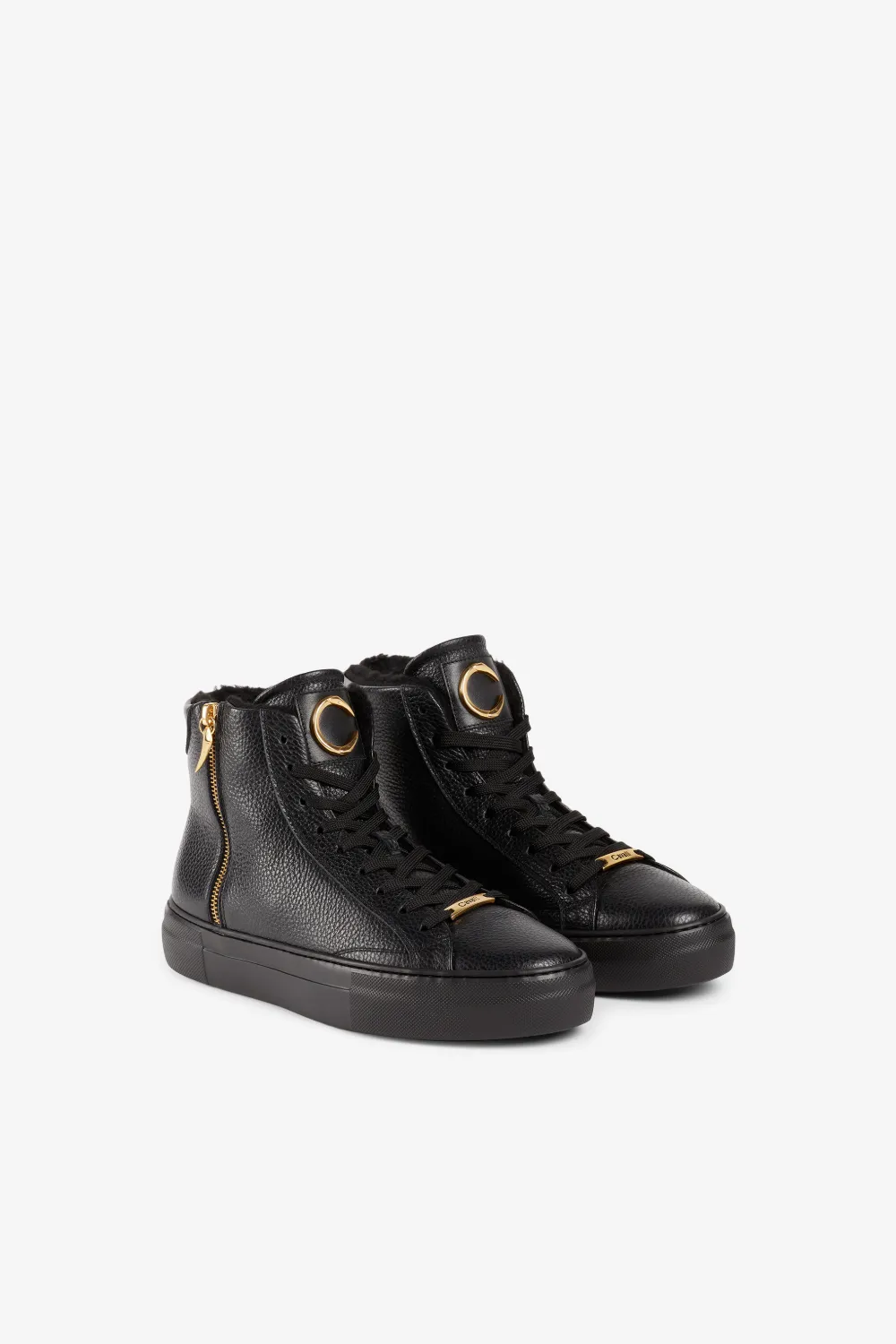 roberto cavalli logo high top sneakers