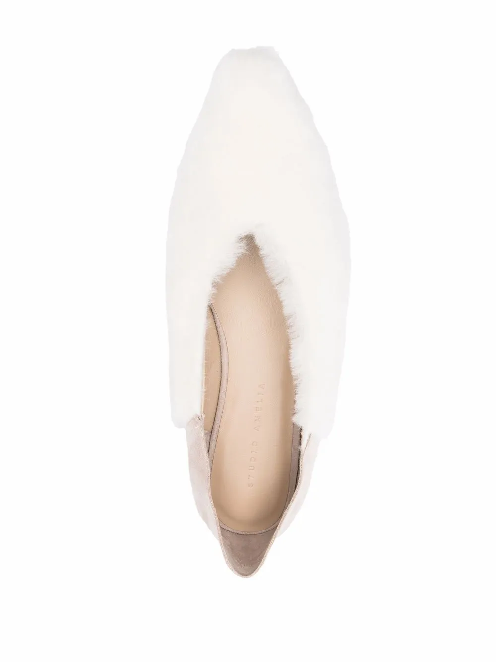 Studio Amelia Pointed-toe Babouche Fur Slippers In Nude