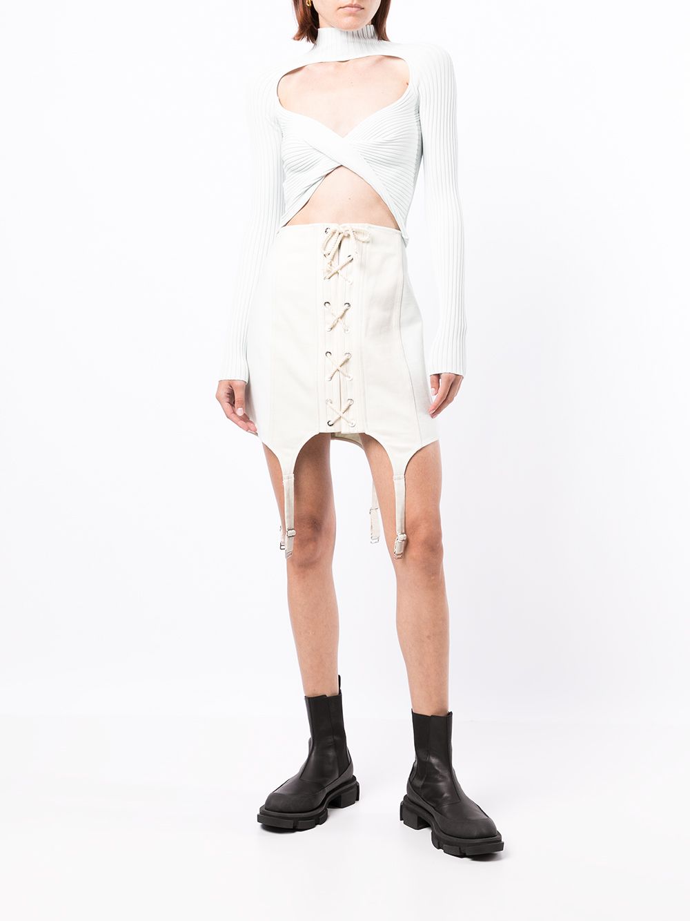 Dion Lee Mini-rok met veters - Wit